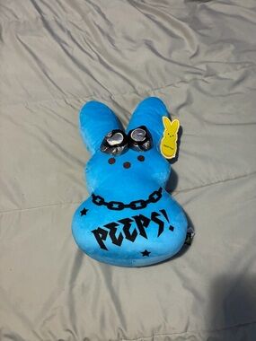 Blue Emo Peeps Plush Bunny Easter 2026 with Graphic Print